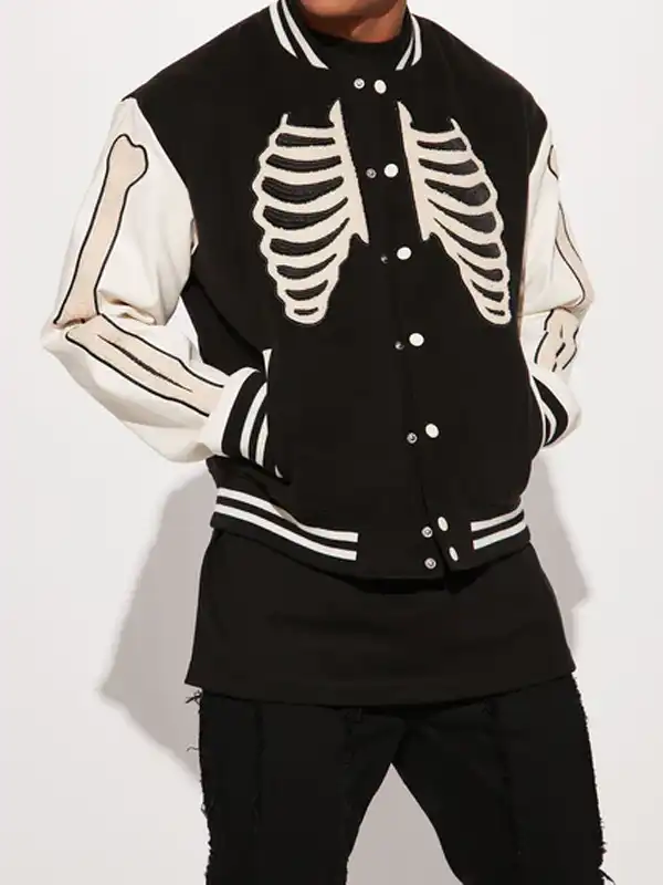 Skeleton Varsity Jacket with Bones - Films Jackets