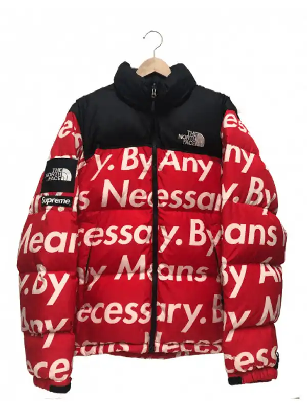 Supreme Tnf By Any Means Necessary Nuptse Red Jacket | Fortune Jackets