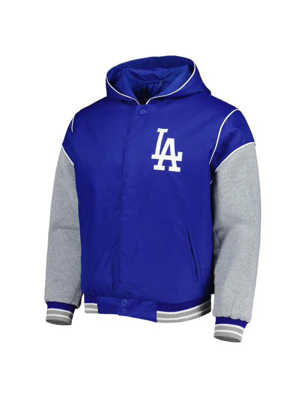LA Dodgers Royal and Gray Hoodie Jacket