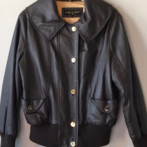 Baby Phat Brown Leather Bomber Jacket