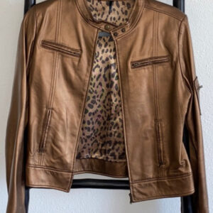 Barneys New York Brown Leather Jacket