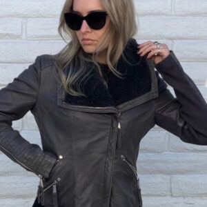 Bcbgeneration Gray Leather Moto Jacket