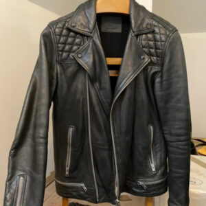 Allsaints Conroy Black Leather Biker Jacket