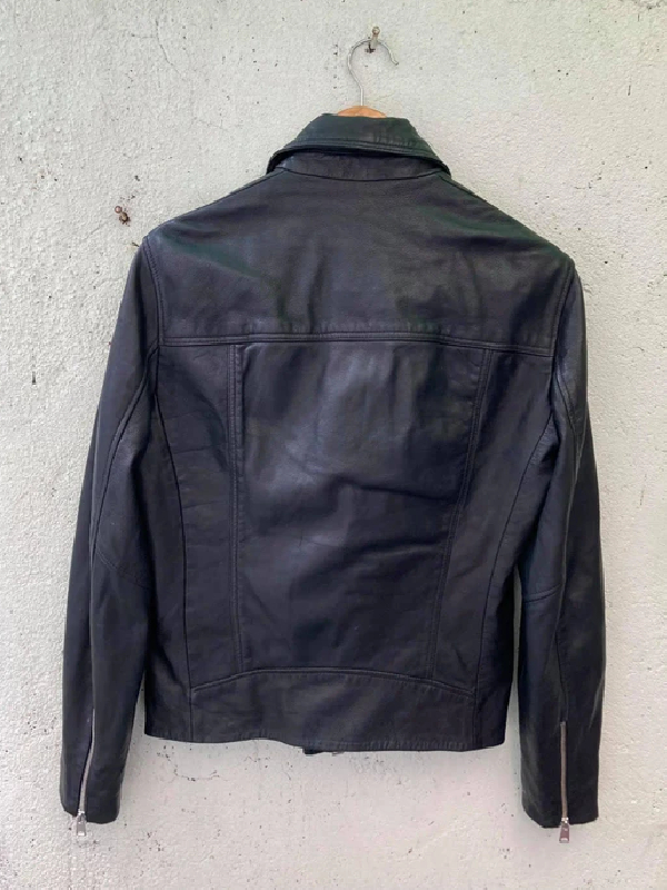 Allsaints Diagonal Zip Biker Leather Jacket