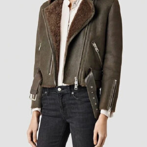 Allsaints Merino Lands Shearling Leather Jacket