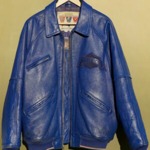 Avirex Varsity Sports Blue Leather Jacket