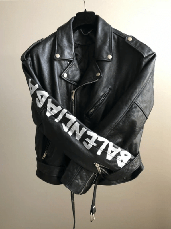 Balenciaga Painted Faux Leather Jacket
