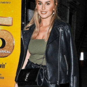 Amber Davies Savoy Theatre Biker Leather Jacket