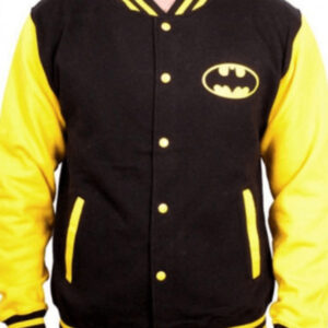 Batman Letterman Black And Yellow Varsity Jacket