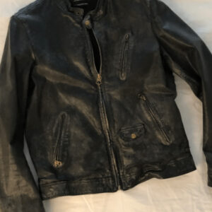 Distressed Dark Brown Leather Jacket