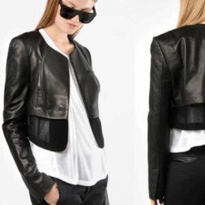 Alexander Wang Tailored Leather Crop Jacket