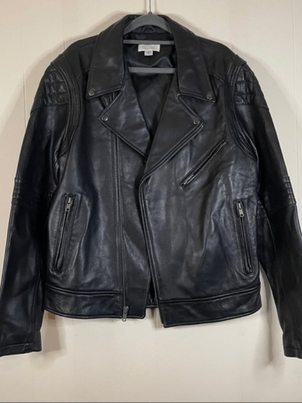 Barneys New York Leather Biker Jacket