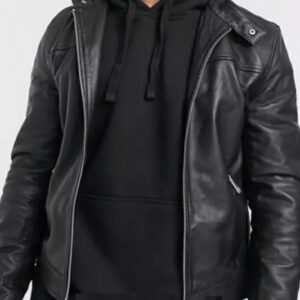 Asos Black Leather Racer Jacket