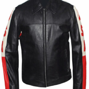 American Flag Biker Style Leather Jacket