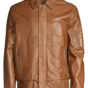 Andrew Marc Whiskey Calfskin Leather Jacket