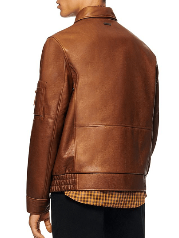 Andrew Marc Whiskey Calfskin Leather Jacket