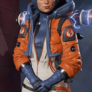 Apex Legends S02 Wattson Orange And Blue Cropped Jacket With Hood