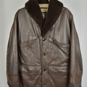 Chevignon Retro Real Leather Sherpa Jacket