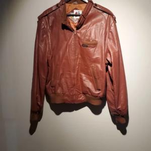 Vintage Brown Faux Leather Members Only Jacket