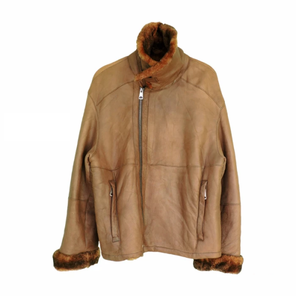 Giorgio Armani Shearling Brown Leather Jacket