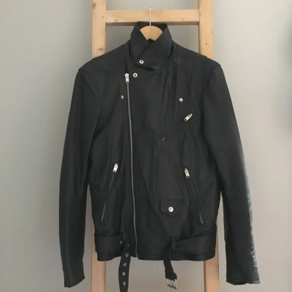 Real Black Faux Leather Biker Jacket Pull & Bear
