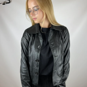 Women's Diesel Black Faux Leather Jacket