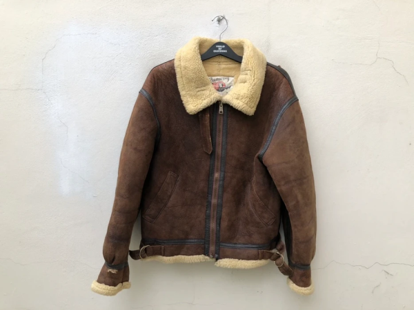 Vintage Tanco Shearling Distressed Brown Faux Jacket