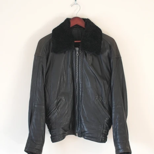 Issey Miyake Deer Black Leather Jacket