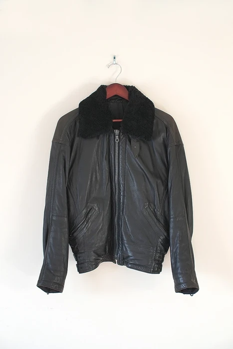 Issey Miyake Deer Black Faux Leather Jacket