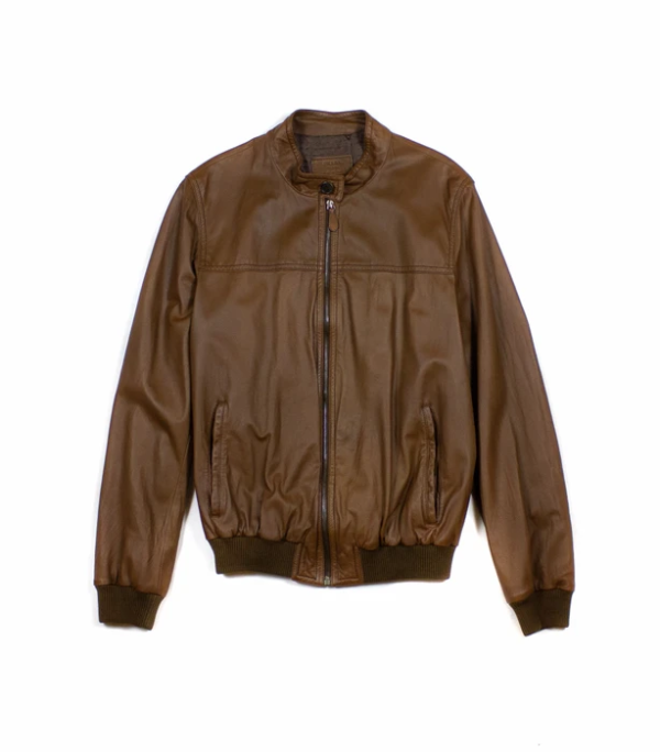 Prada Main Line Brown Faux Leather Jacket