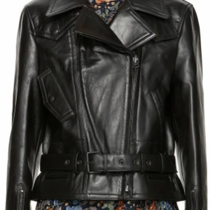 Women's Acne Studios Black Faux Leather Biker Jacket