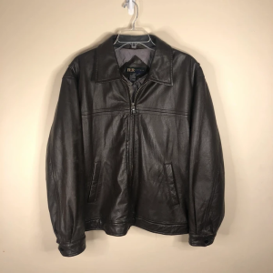 Vintage Quilt Lined Black Leather Jacket