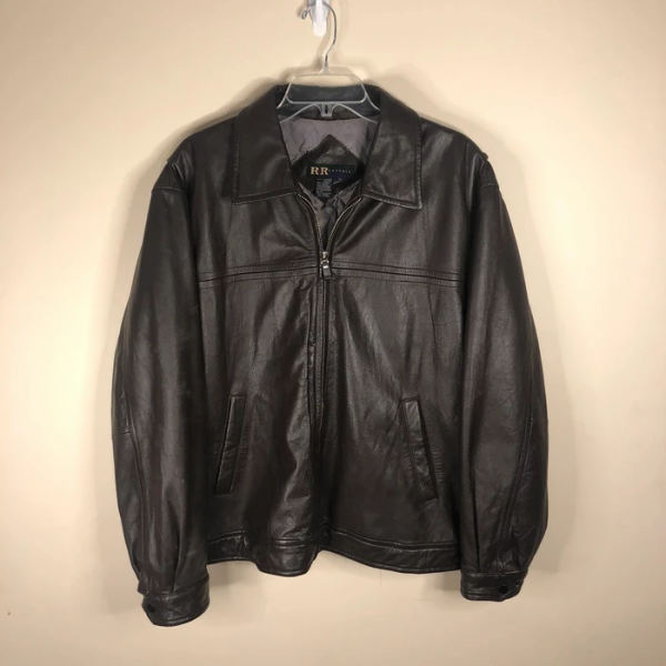 Vintage Quilt Lined Black Faux Leather Jacket