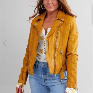 Women's Mauritius Gold Leather Jacket