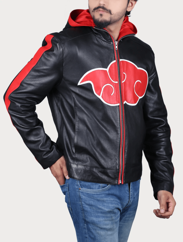 Naruto Akatsuki Itachi Black Faux Leather Jacket