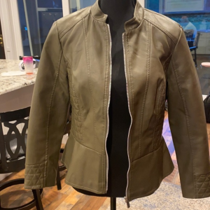 Green Leather Womens Jacket