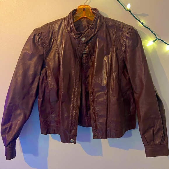 Vintage Bermans Brown Faux Leather Jacket