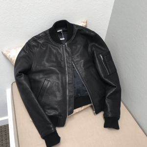 T By Alexander Wang Leather Bomber Jacket