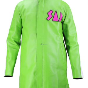 Dragon Ball Super Sab Green Faux Leather Coat