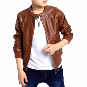 Boys Brown Leather Jacket 2