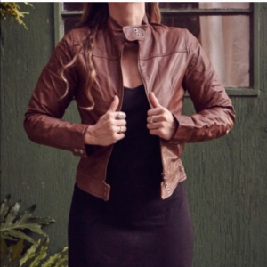 Brown Faux Leather Jacket 7