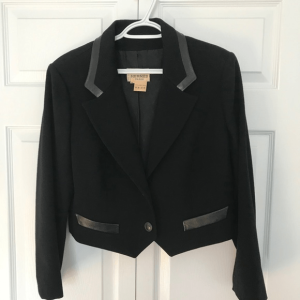 Hermes Cropped Tuxedo Leather Jacket