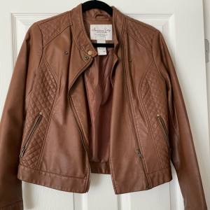 Brown Faux Leather Jacket 3