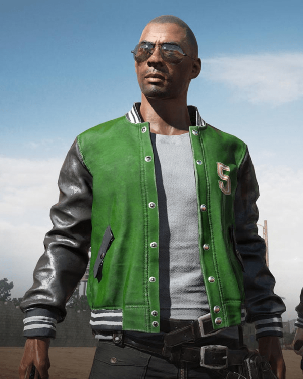 Pubg 5m Green Varsity Jacket