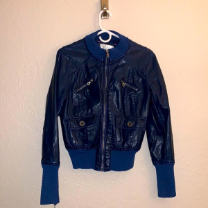 Xhilaration Blue Faux Leather Jacket