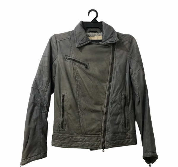 Drome Pelle Grey Faux Leather Cuir Jacket