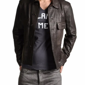 Diesel Faux Leather Laser Cut Jacket