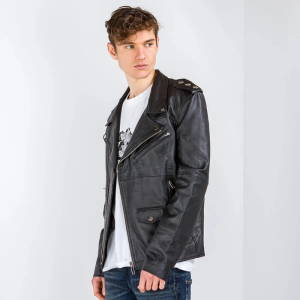 Deadwood Izzy Star Black Leather Biker Jacket