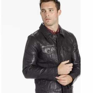 Lucky Brand Mulholland Faux Leather Trucker Jacket