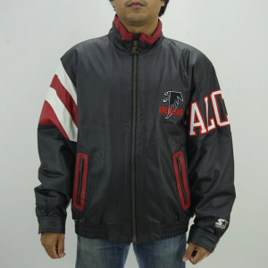 Atlanta Falcons Black White Red Faux Leather Jacket